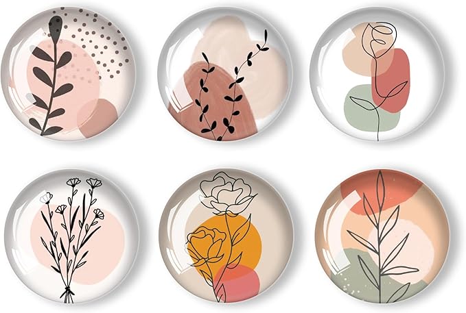 Art Line Flower Refrigerator Magnets 12Pcs Glass Strong Magnetic Refrigerator Magnet Fridge Sticker,Crystal Fridge Magnets Decoration for Crafts,Strong Fridge Magnets for Kitchen, School-DeskLoop Office