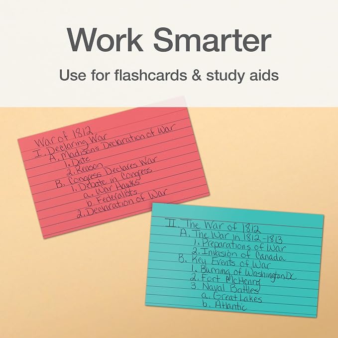 Oxford Ruled Index Cards, Lined Note Cards, Flashcards - Image 4