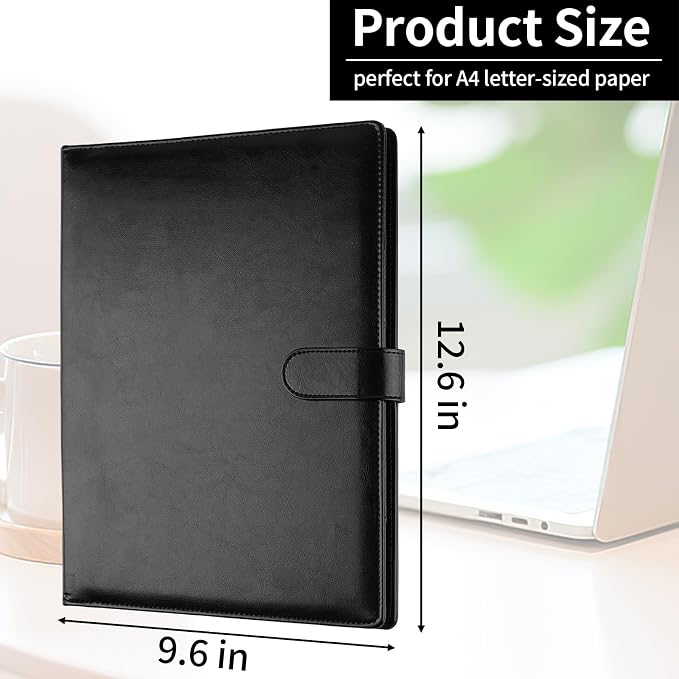 Professional Padfolio with Clipboard, Faux Leather Portfolio Folder Binder - Image 4