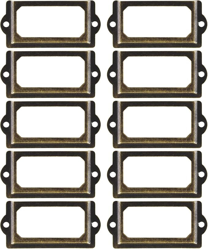 30pcs Metal Label Holder, Retro Bronze Metal Library Tags, File Drawer Label - Image 6