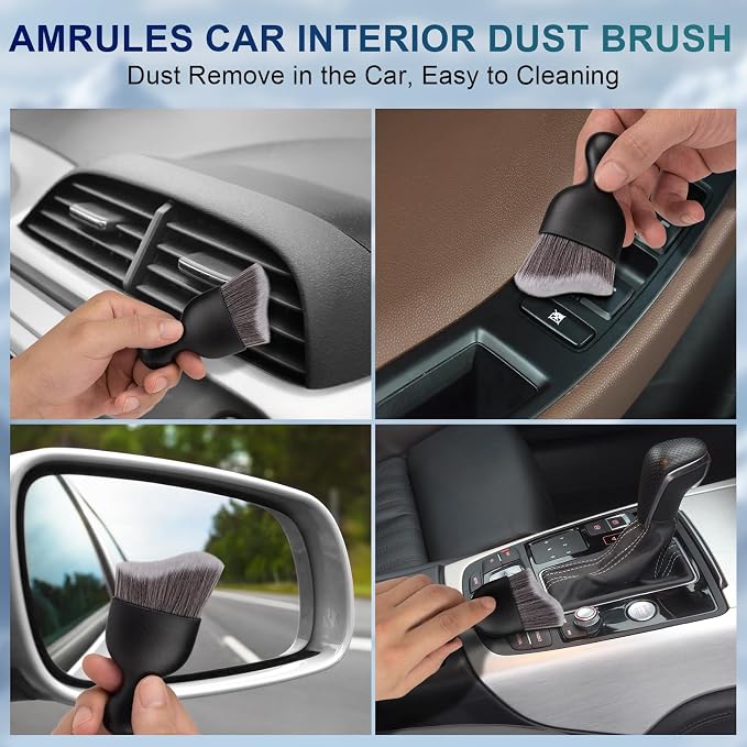 Amrules 2 PCS Car Interior Detailing Brush, Auto Car Dusting Brushes, Soft - Image 3
