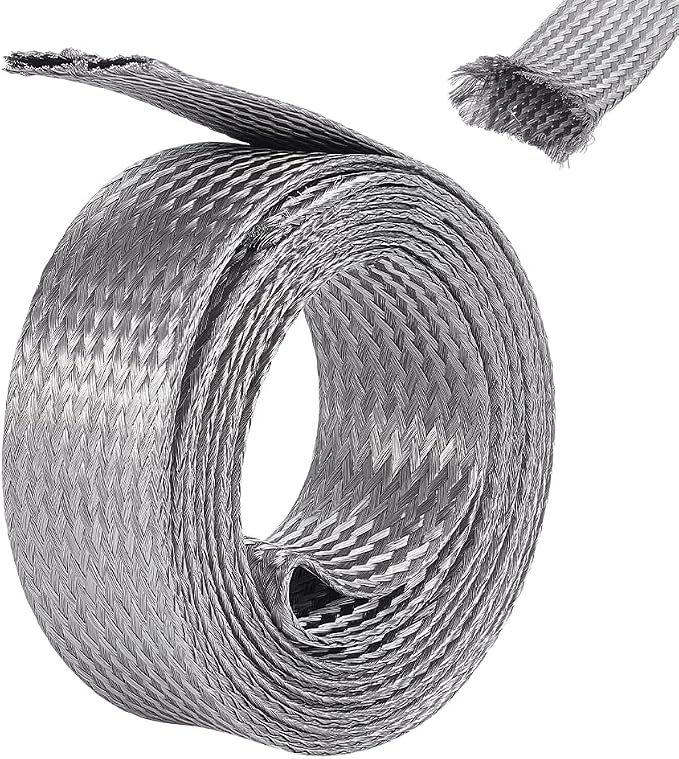 UNICRAFTALE 9.84ft 1.18" W Braided Sleeving Braid Stainless Steel Cable Wire by UNICRAFTALE