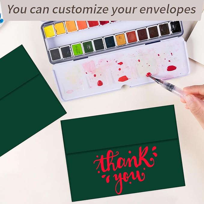 100 Packs Green 4x6 Envelopes for Invitation Card, A6 Small Envelopes Self Seal - Image 5