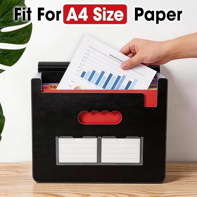 2 Pack Accordion File Organizer, 13 Pockets Expanding File Folder, Portable - Image 4