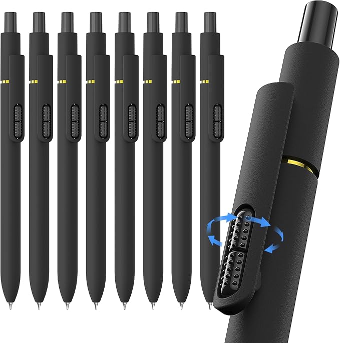 0.7mm Gel Pens Black Ink, 8 Pack Retractable Pens - Image 9