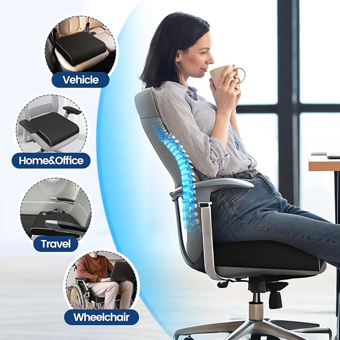 SweetSlubr Seat Cushion for Tailbone Pain Relief, Office Chair Cushion - Image 4
