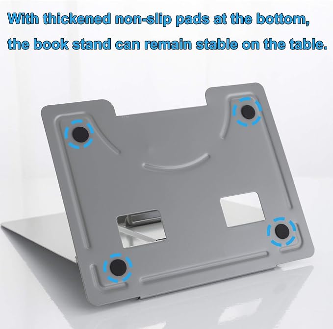 MSDADA Desk Book Stand Metal Reading Rest Book Holder Angle Adjustable Stand - Image 8