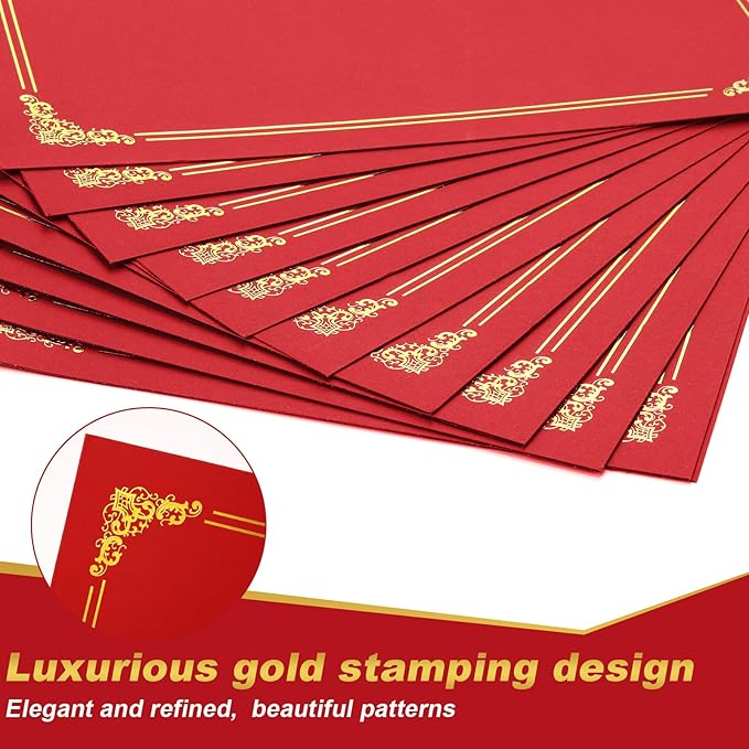Fainne 120 Pack Certificate Holders Bulk, Diploma Covers Gold Foil Border - Image 3