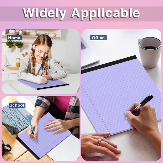 3 Pcs Legal Pads 8.5 x 11 Purple Note Pads 8.5 x 11 Notepad Total 75 Sheets - Image 7