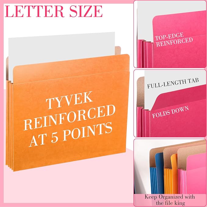Tenceur 36 Pcs Expanding File Pocket Folder Organizer Letter Size Expandable - Image 3