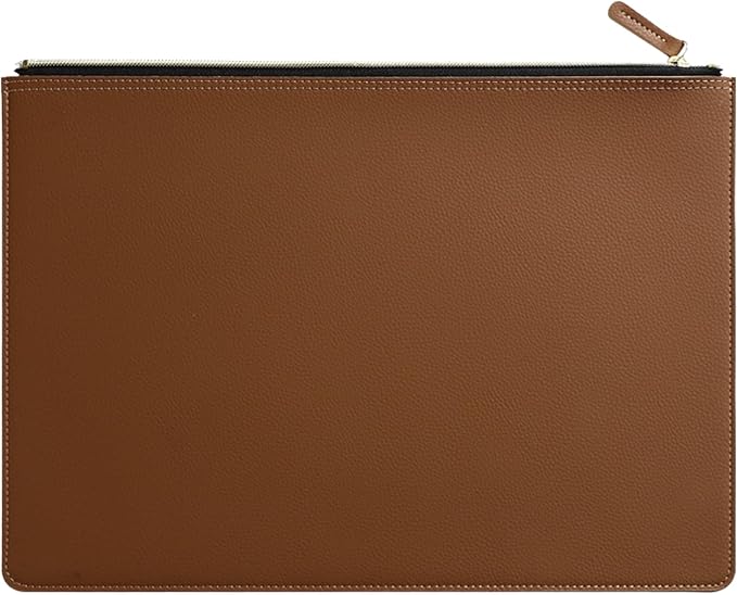 PU Leather A4 File Folder Zipper Document Holder Envelope Folder Case by yufocusqc