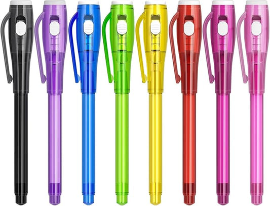 Invisible Ink Pen Spy Game for Kids, Party Favors Toys for Girls Boys, Magic Markers for Boys Girls Fun Outdoor Toys, Birthday for 6-13 Year Old Girls Boys (8PCS)-DeskLoop Office