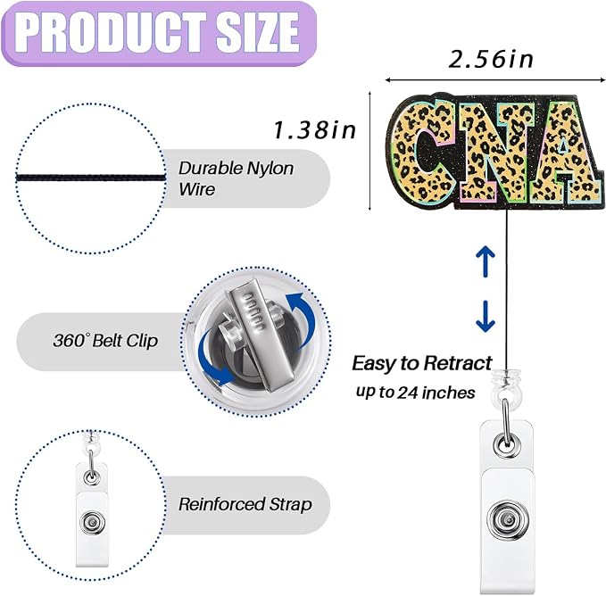 Leopard CNA Badge Reel Retractable - Image 2