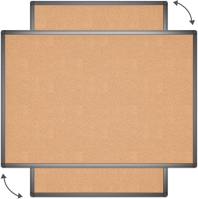 VIZ-PRO Cork Notice Board, 48 X 32 Inches, Cork Bulletin Board - Image 3
