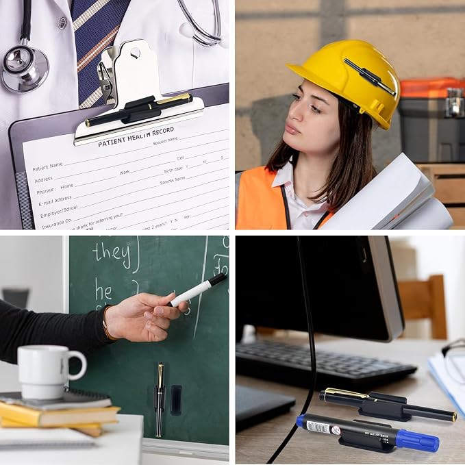 20 Pack Adhesive Silicone Pen Holders, Clipboards, Classroom And Office; - Image 5