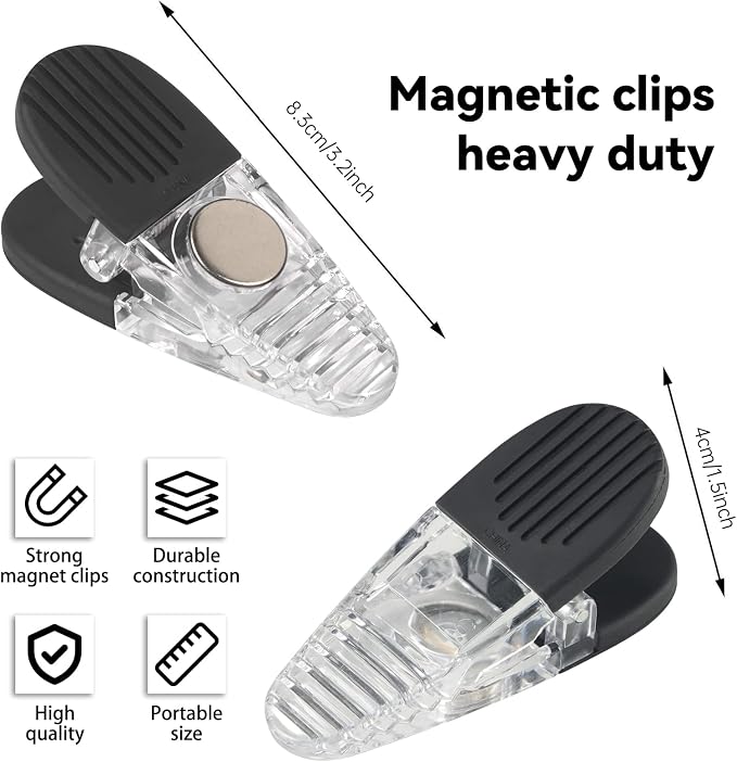 3-1/4" Length Plastic Refrigerator Magnet Clips Set - Image 3