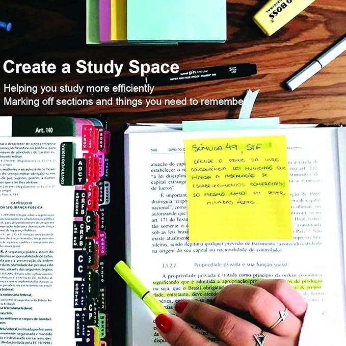 Sticky Notes 3x3, Self-Stick Notes, 36 Pads, 100 Sheets/Pad, Assorted Colors Stickies, Easy to Post Notes for Study, Works, Daily Life (36)-DeskLoop Office