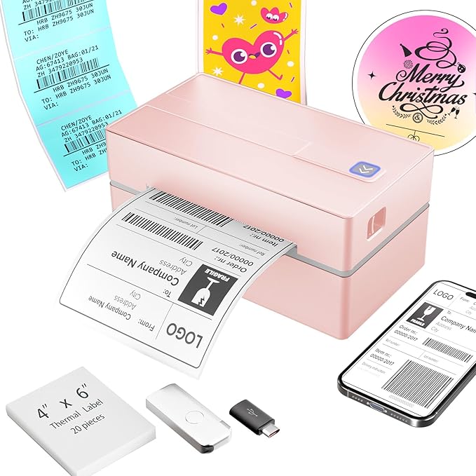 Thermal Shipping Label Printer 4x6 Bluetooth Label Maker by Unknown