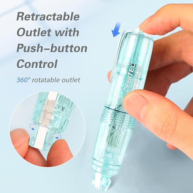White Correction Tape, Refillable Retractable Quick Dry Aesthetic Cute - Image 2
