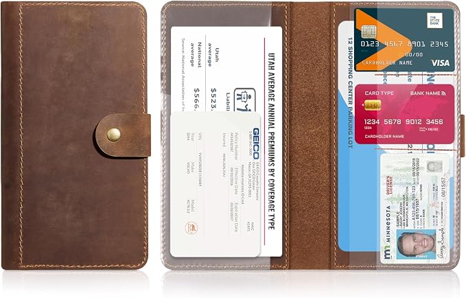 CoBak Genuine Leather Car Registration and Insurance Holder–Luxury Vehicle by PopulartabletcasebrandWegivepeoplethebestdesignofprotectingvariouselectronicdevices