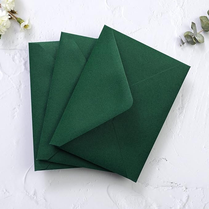 PONATIA 50 Pack A1 Envelopes, 3 5/8 x 5 1/8 Inches Emerald Green Envelopes - Image 7