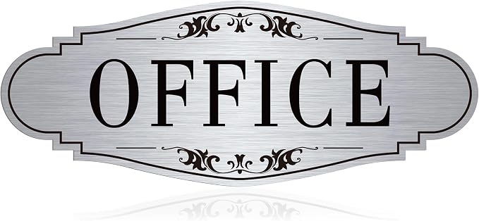 The Office Door Sign for Home and Business，Self-Adhesive Waterproof Brushed by LUHIMO