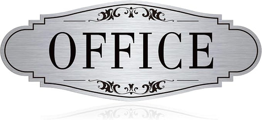 The Office Door Sign for Home and Business，Self-Adhesive Waterproof Brushed by LUHIMO