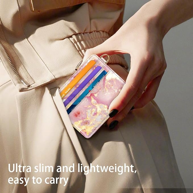 Slim Minimalist Front Pocket RFID Blocking Credit Card Holder Small Wallet Cute - Image 6