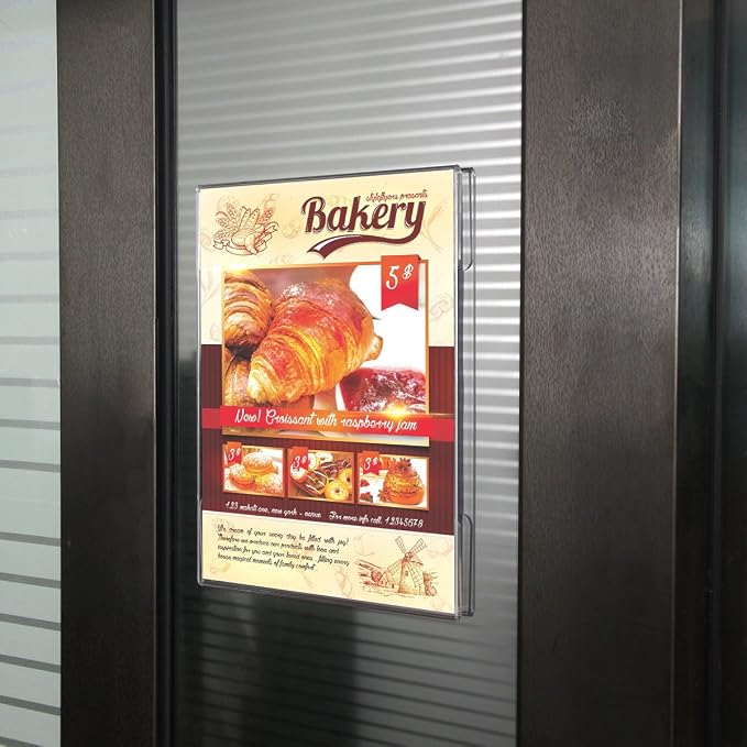 NIUBEE Acrylic Sign Holder 17 x 11 Horizontal Wall Mount Sign Holders Clear - Image 6