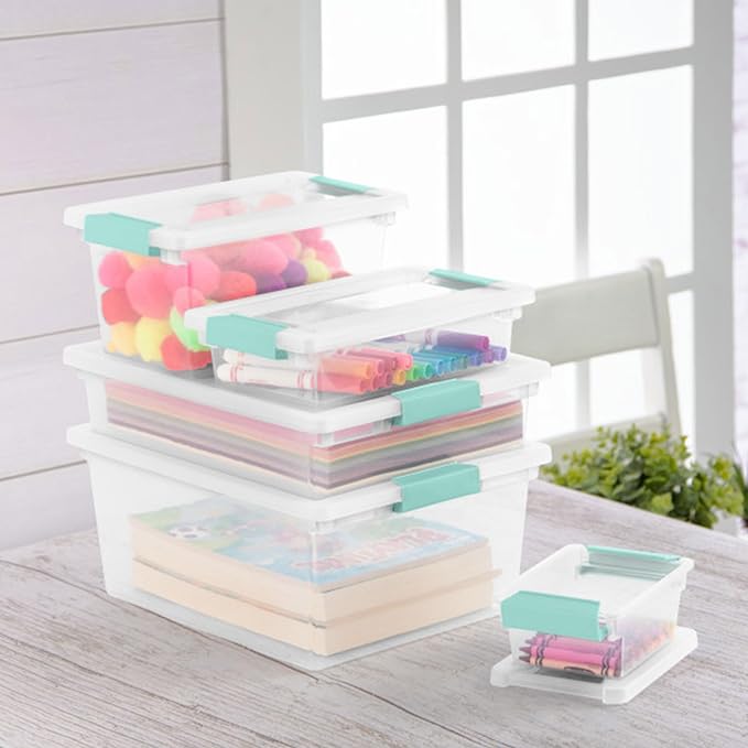 Sterilite 24-Pack Clip Box, Stackable Clear Plastic Bins - Image 8