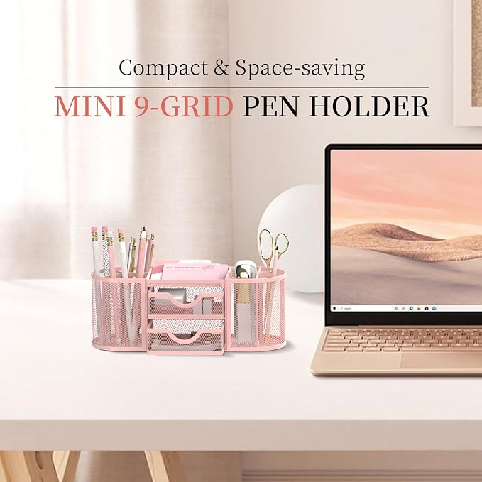 SUPEASY Mesh Desk Organizer, Desk Organizers and Accessories, Pen Holder - Image 2