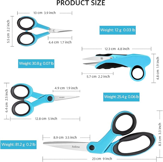 Asdirne Premium sewing Scissors Bundle, Perfect Sewing Partners, Sharp and - Image 4