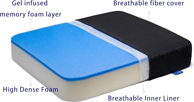 Ifoam Gel Infused Memory Foam Layer Wheelchair Cushion - Image 4