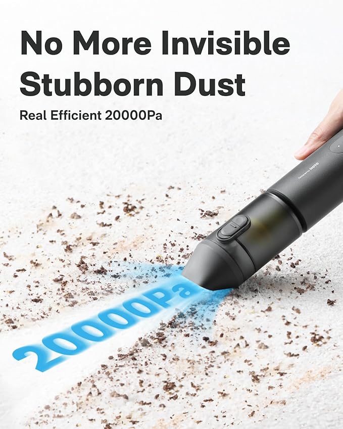 HOTO Handheld Car Vacuum Cleaner Cordless, 4-in-1 Portable Mini Vacuum with 20000Pa Strong Suction, Electric Compressed Air Duster Blower for Car, Desk, Computer, Keyboard, Home, Office Cleaning-DeskLoop Office
