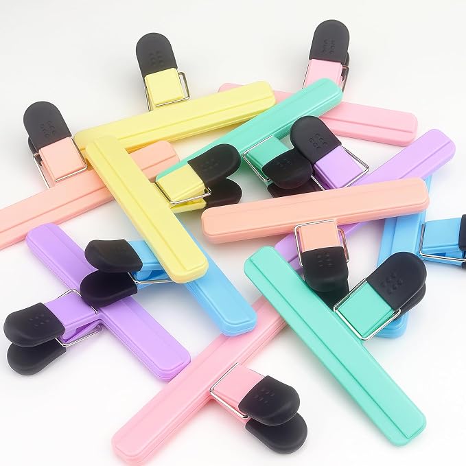 Tamaki 6 Pack Large Chip Bag Clips Assorted Color Food Bag Clips Plastic Heavy - Image 7