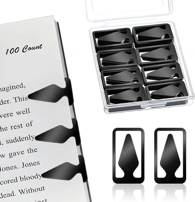 Spakon 100 Count Tin Mixed Metals Book Line Markers Arrow Bookmarks and Page by Aranorun