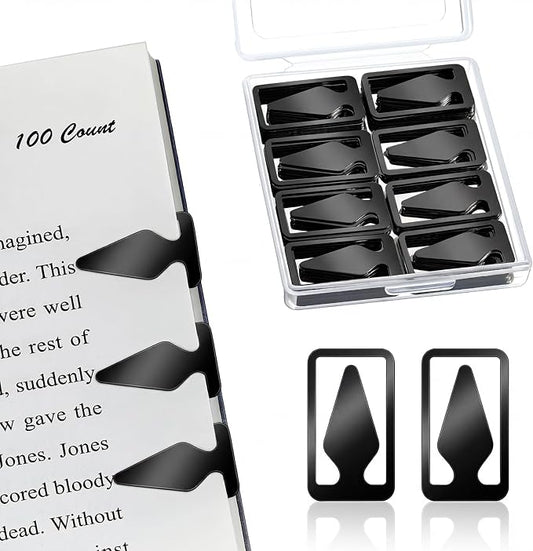 Spakon 100 Count Tin Mixed Metals Book Line Markers Arrow Bookmarks and Page by Aranorun