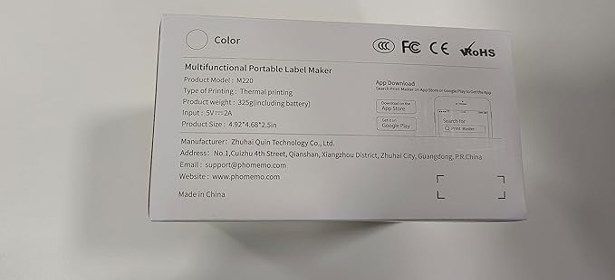 Phomemo M220 Label Maker, Bluetooth Thermal Label Maker Machine for Barcode, Address, Home, Mailing, Small Business,Clothing, Portable Wireless Printer with 1 Rolls Label, Purple-DeskLoop Office