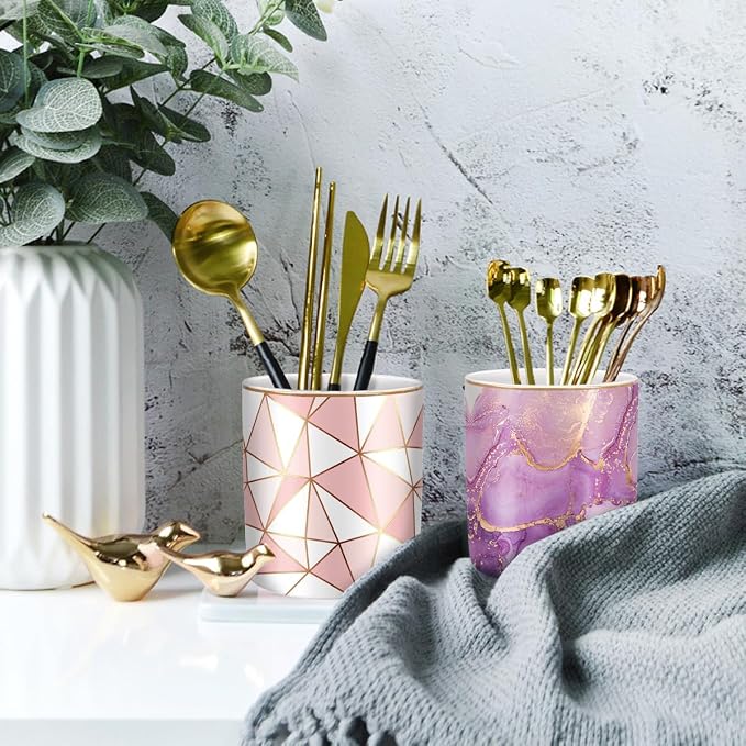 Pen Holder for Desk, Cute Ceramic Pencil Holder, Pen Cup Marker Holder Makeup - Image 6