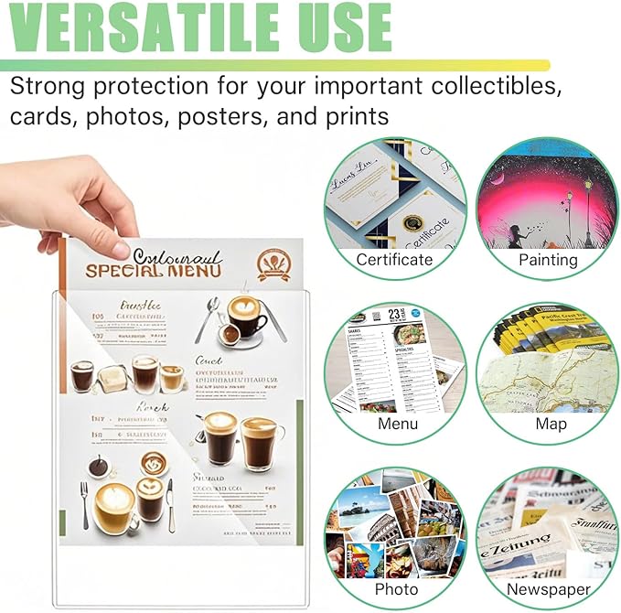 6-Pack 8.5" x 11" Rigid Print Protectors, Transparent Hard Plastic Page Sheet - Image 5