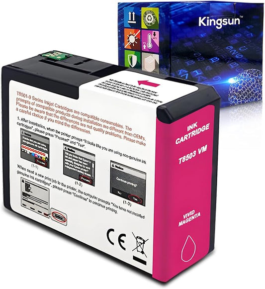 T850 Ink Cartridge T8503 T850300 Remanufactured Work for SureColor P800 (1-Pack, Vivid Magenta)-DeskLoop Office