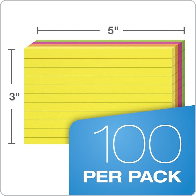 Oxford Neon Index Cards, 100 Per Pack - Image 3