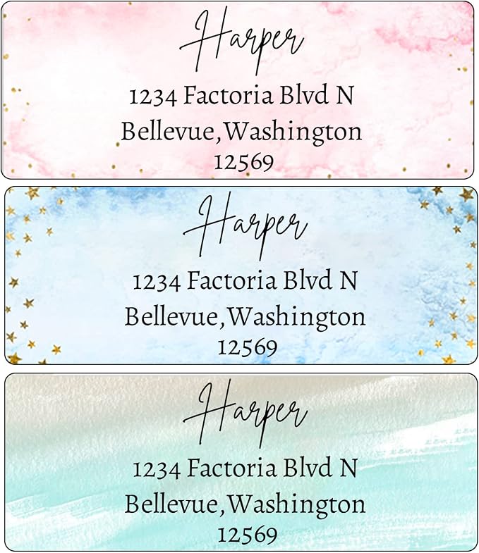 LINMAGCO Personalized Return Address Labels Gold 500 Pcs Mail Labels by LINMAGCO