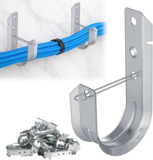 AOKLIT 100 Pcs 2" Galvanized Steel J-Hooks, Heavy Duty Wall Mount Cable Support by AOKLIT