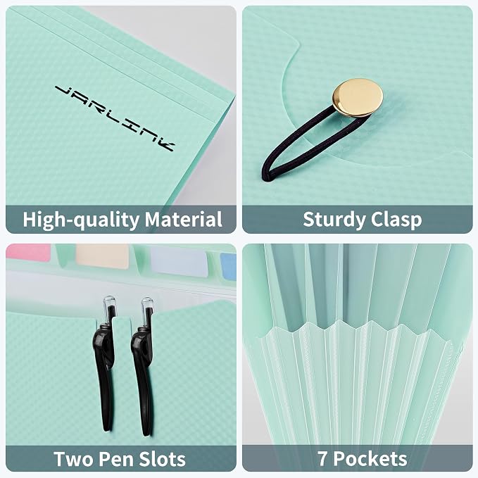 JARLINK 7 Pockets Expanding File Folder, A4 Size Accordion File Folders - Image 7