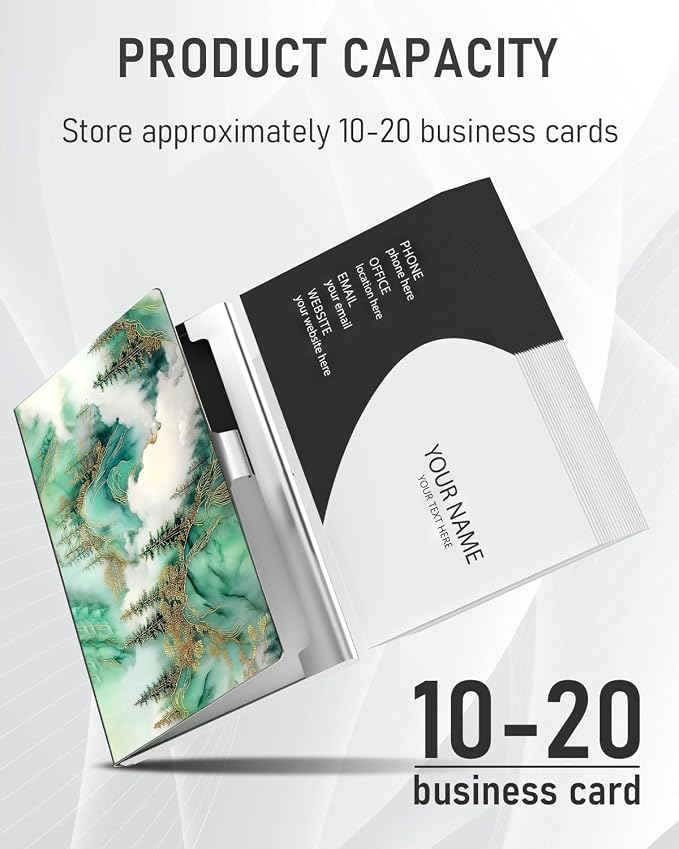 Business Card Metal Slim Organizer, Professional Stainless Steel Square Pocket - Image 2