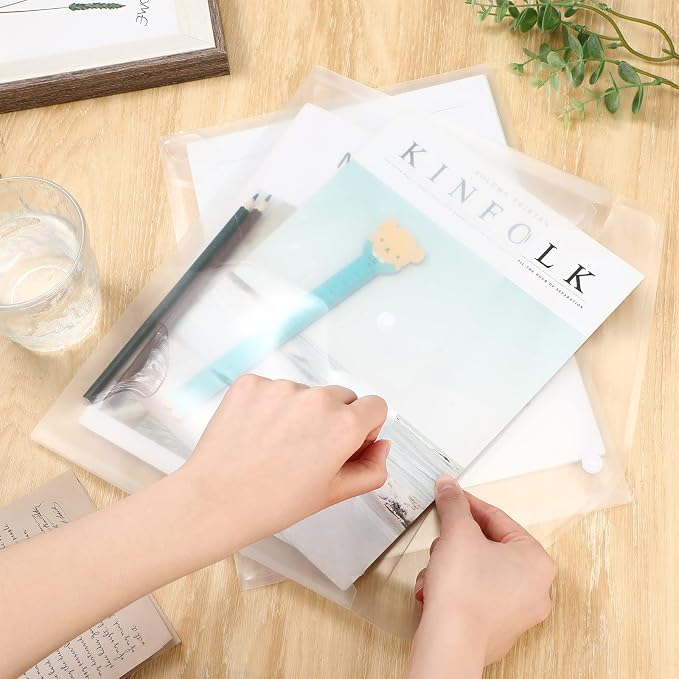Zhehao 100 Pcs Clear Plastic Envelopes File Folders - Image 5