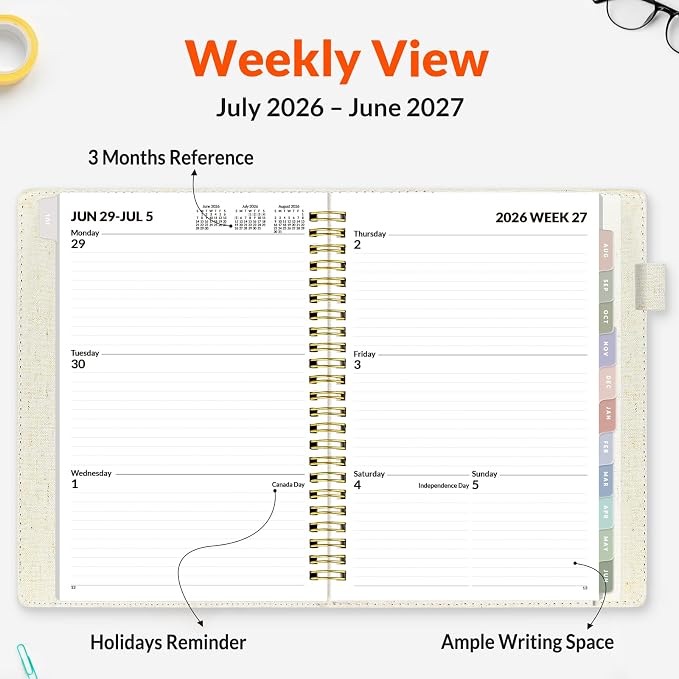 SUNEE 2026-2027 Weekly & Monthly Planner 6.4"x8.5" - Image 3
