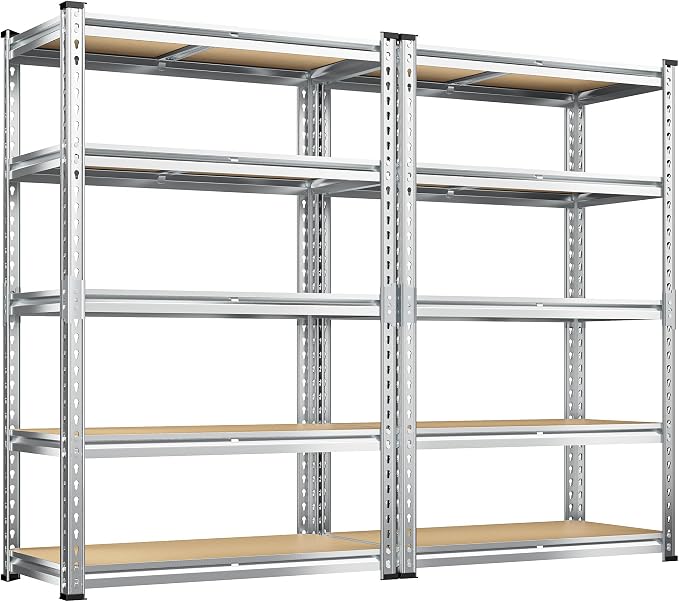 REIBII Garage Shelving, 5 Tier Storage Shelves Load 2400LBS, Adjustable Garage by REIBII