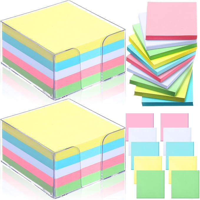 Resurhang 1000 Pieces Small Note Pad 3.4 Inch x 3.4 Inch Square Memo Cube by Resurhang